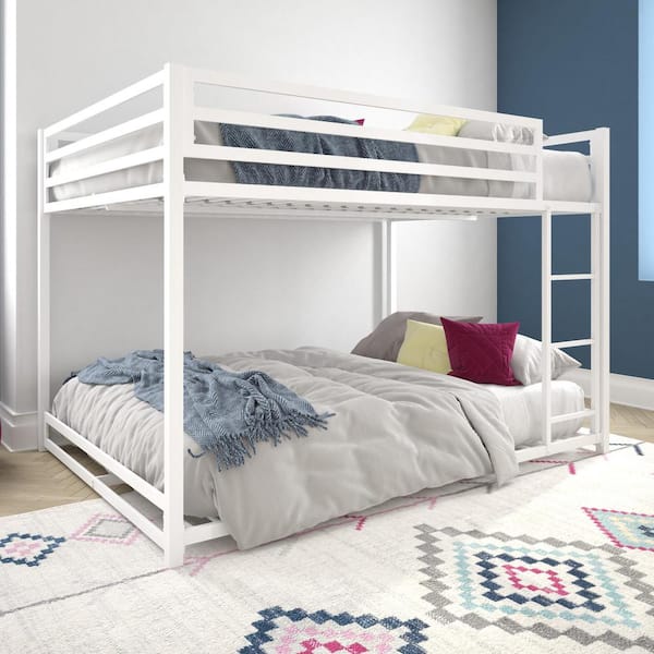 Mabel White Metal Full Over Full Bunk Bed