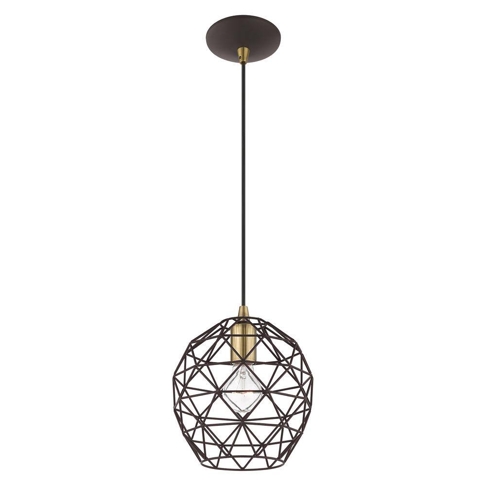 Bronze Geometric Globe Mini Pendant Light with LED