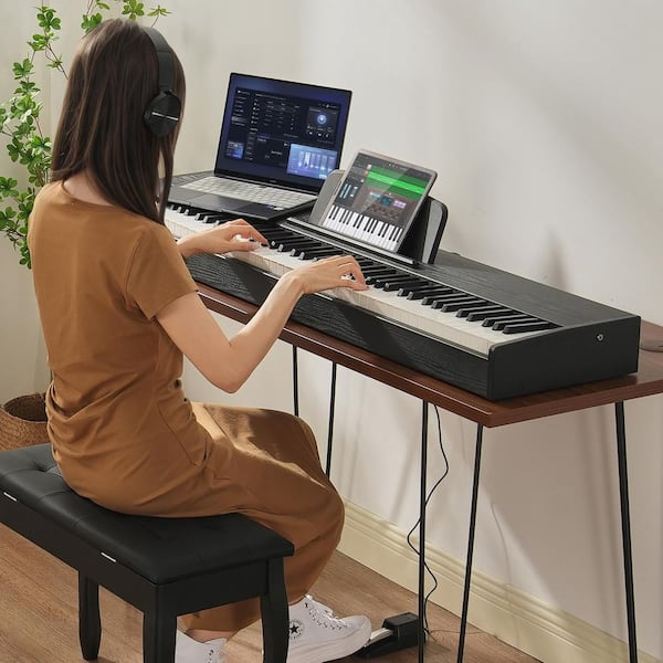 Weighted Digital Piano 88 Key Fully Weighted Keys Electric Piano Dual Keyboard and Speakers with Sustain Pedal Headphone