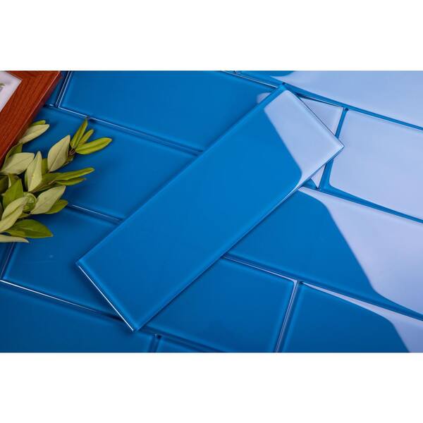 Giorbello Cobalt Blue 4 In X 12, Cobalt Blue Glass Subway Tile