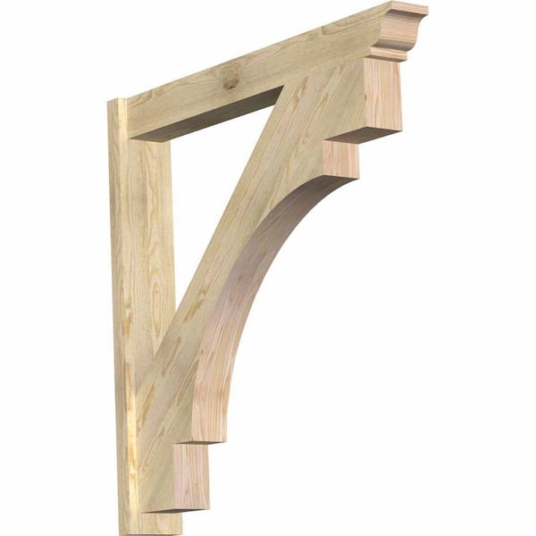 Ekena Millwork 6 in. x 42 in. x 42 in. Merced Traditional Rough Sawn Douglas Fir Outlooker