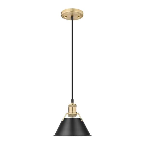 Orwell 100-Watt 1-Light Brushed Champagne Bronze and Matte Black Mini Pendant Light
