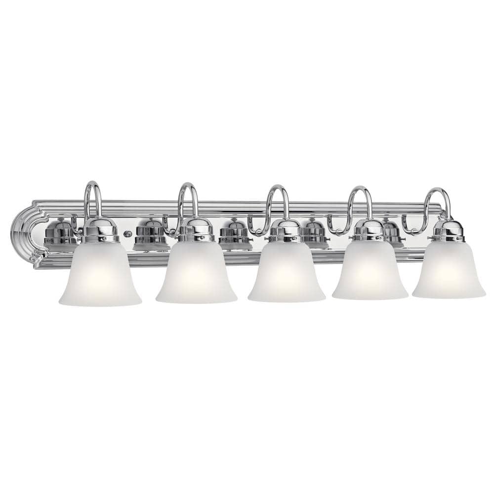 Distressed Bronze 36" Classic Vanity Light with Satin Etched Glass