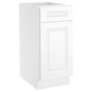 15-in W X 24-in D X 34.5-in H in Raised Panel White Plywood Ready to Assemble Floor Base Kitchen Cabinet with 1 Drawer