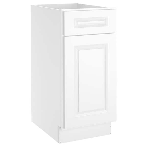 HOMEIBRO 15-in W X 24-in D X 34.5-in H in Raised Panel White Plywood Ready to Assemble Floor Base Kitchen Cabinet with 1 Drawer