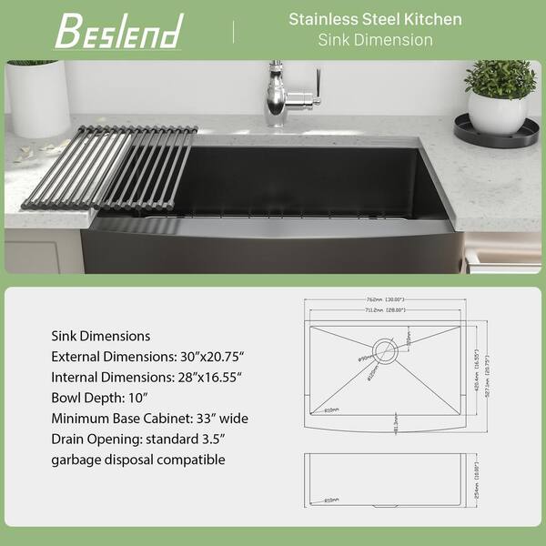 Stainless Steel Kitchen Sink Grid for 33 x 20 Inch Sink