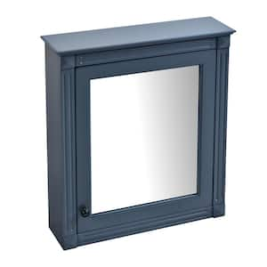 24 in. W x 27 in. H Rectangular MDF Medicine Cabinet with Mirror in Blue