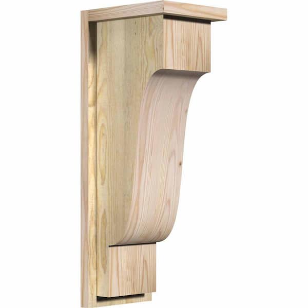 Ekena Millwork 8 in. x 10 in. x 26 in. Newport Rough Sawn Douglas Fir Corbel with Backplate