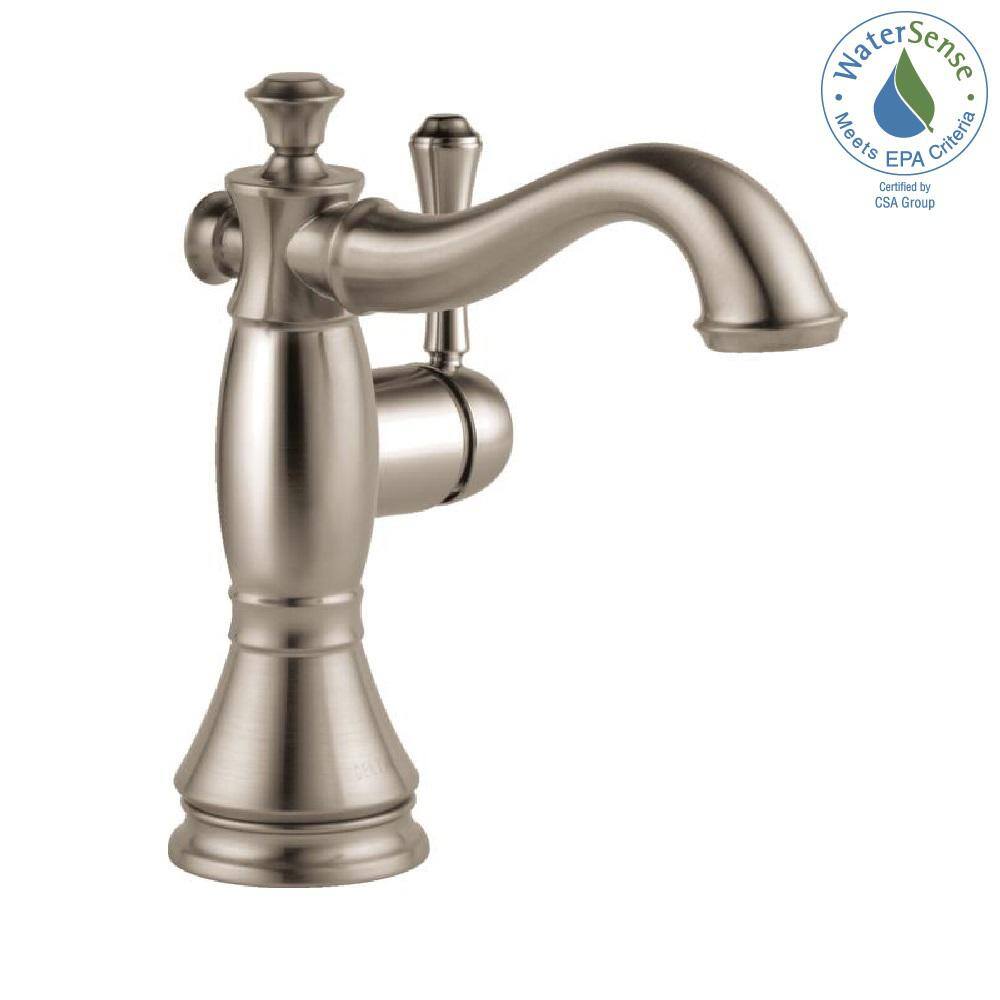Stainless Steel Single Handle Bathroom Faucet with Metal Drain Assembly