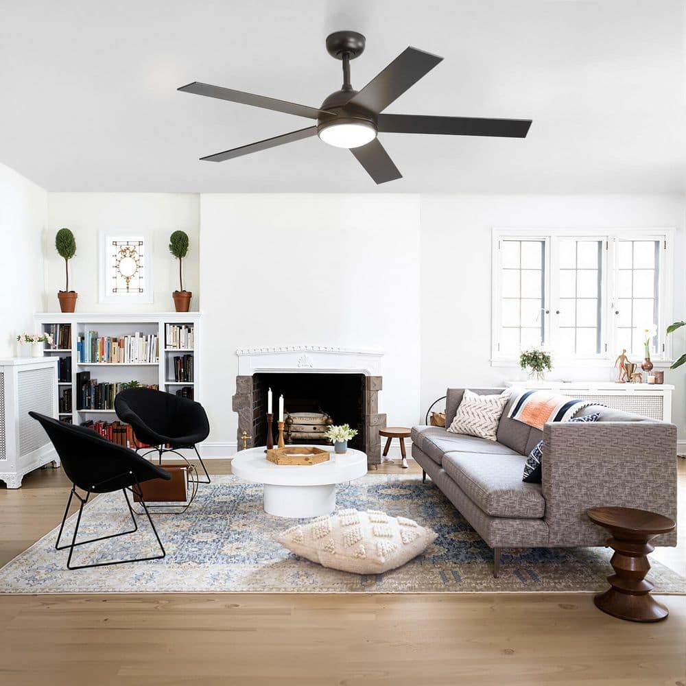 52 in. Brown Standard Indoor/Outdoor Ceiling Fan with Light and Remote for Living Room, Reversible Quiet DC Motor,3CCT price history on PriceWatchPro