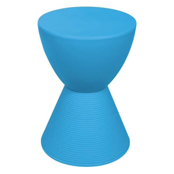 Leisuremod Boyd 11.75 in. W Blue Modern Round Plastic Accent Contemporary Lightweight Side End Table