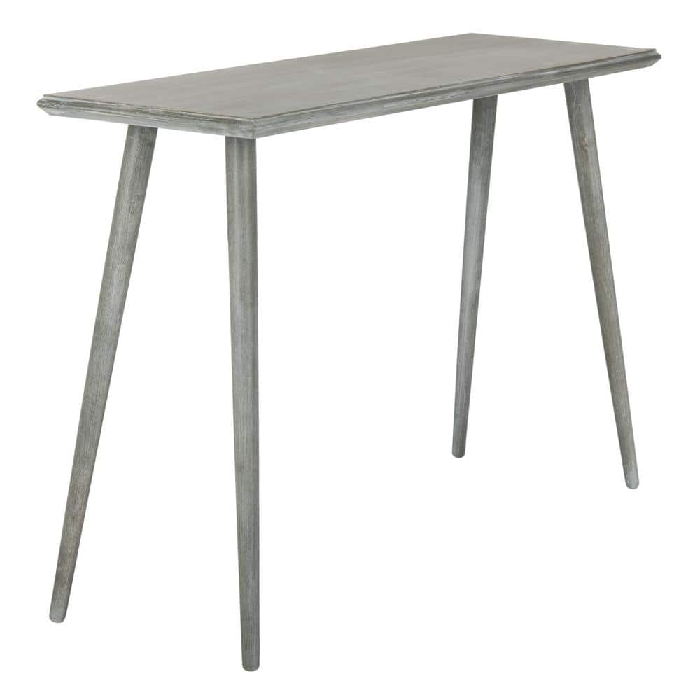 Transitional Slate Grey Rectangular Pine Console Table