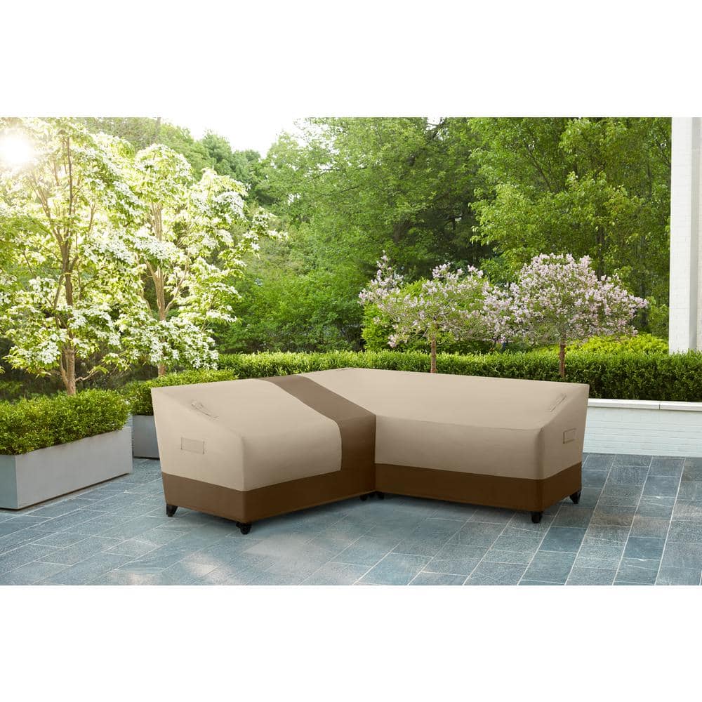 Hampton Bay V-Shape Beige Patio Furniture Cover HB201204 The