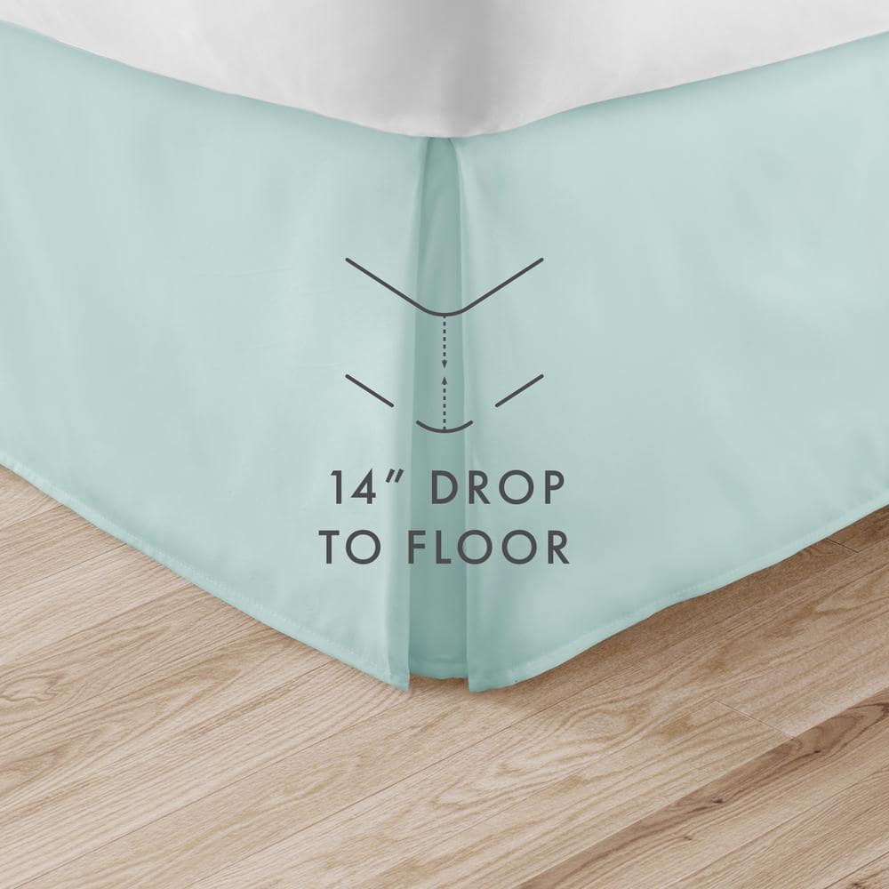 Aqua Twin XL Microfiber Pleated Bed Skirt