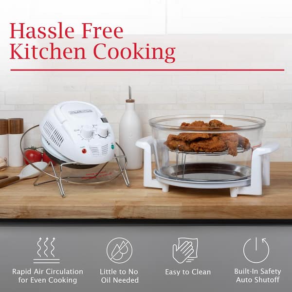 Classic Cuisine - 12-17 qt. Glass Halogen Air Fryer, White
