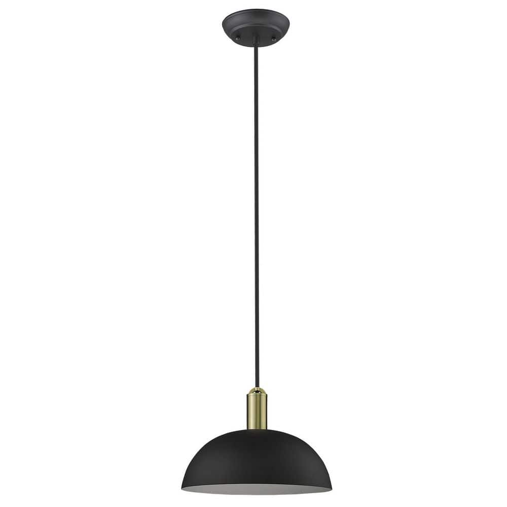 60-Watt 1-Light Black Pendant Light with Metal, No Bulbs Included price history on PriceWatchPro