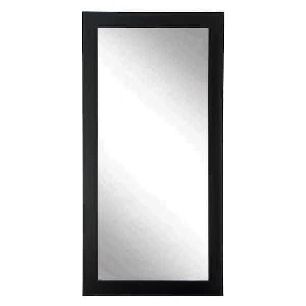 BrandtWorks Medium Matte Black Modern Mirror (32 in. H X 71 in. W)