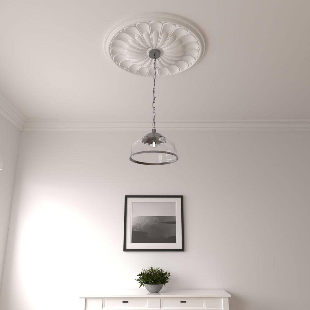 Primed White Urethane Gorleen Ceiling Medallion, 31.63 in