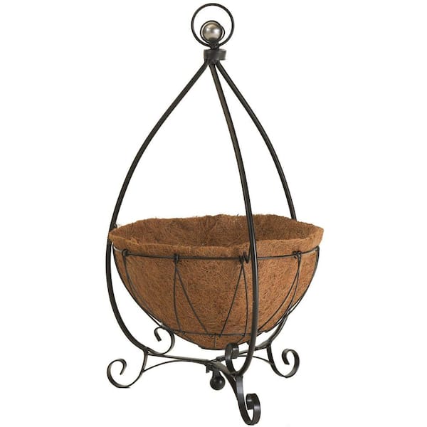 Pride Garden Products 14 in. Round Yorkshire Decorative Plant Stand with Coco Liner
