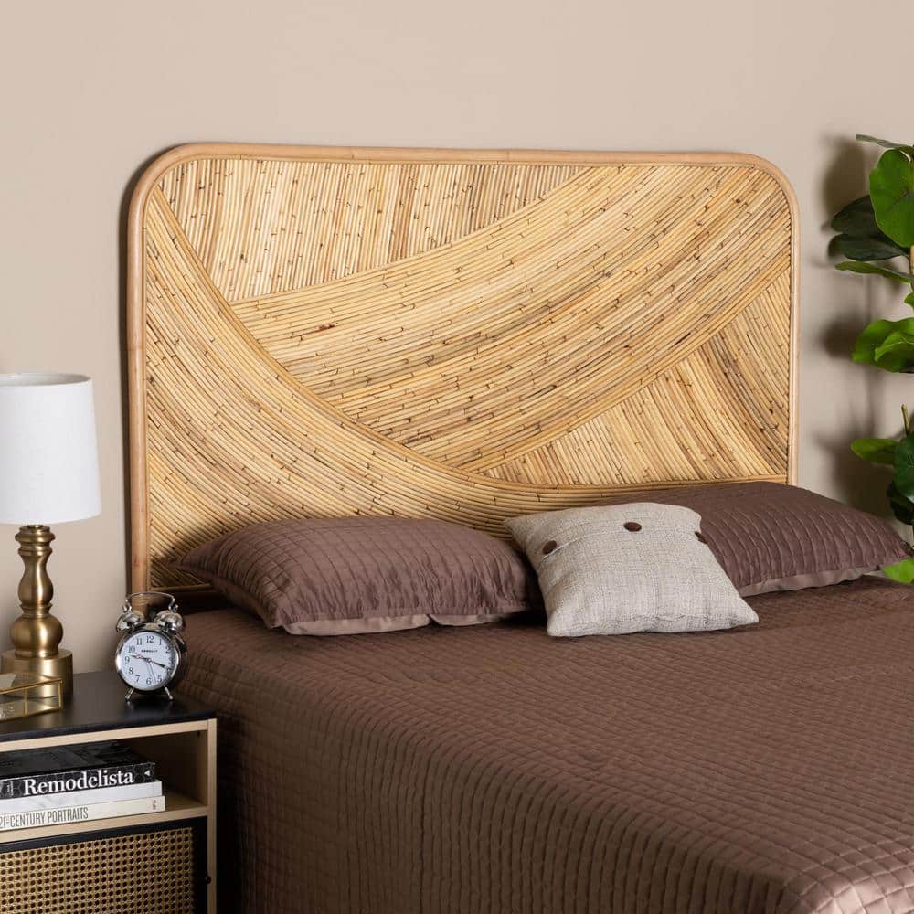 Delphi Natural Brown Rattan Queen Standalone Headboard