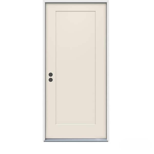 JELD-WEN 32 in. x 80 in. 1-Panel Craftsman Primed Steel Prehung Right-Hand Inswing Front Door