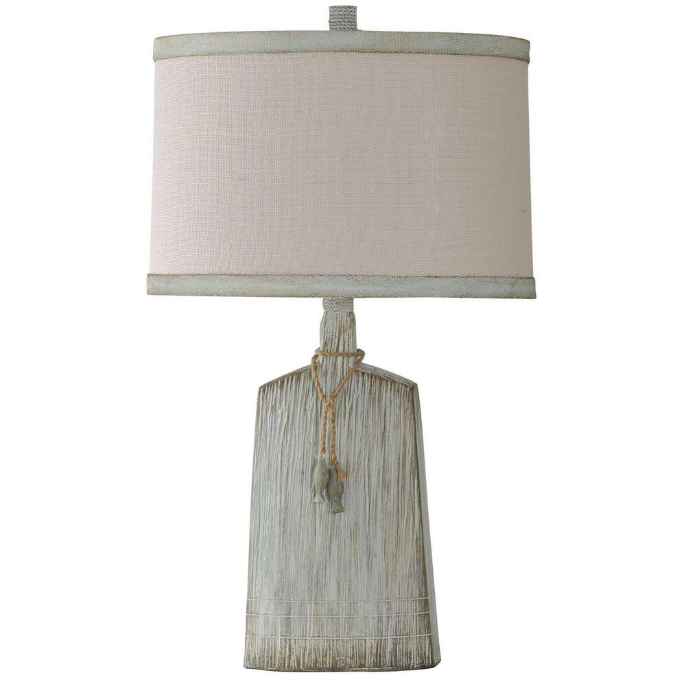 StyleCraft 31 in. Olive, Textured Polyresin, Fabric Table Lamp