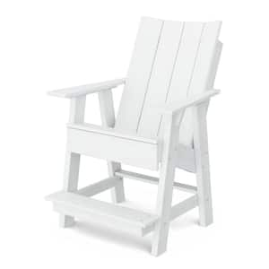 Contemporary White Plastic Outdoor High Adirondack Chair