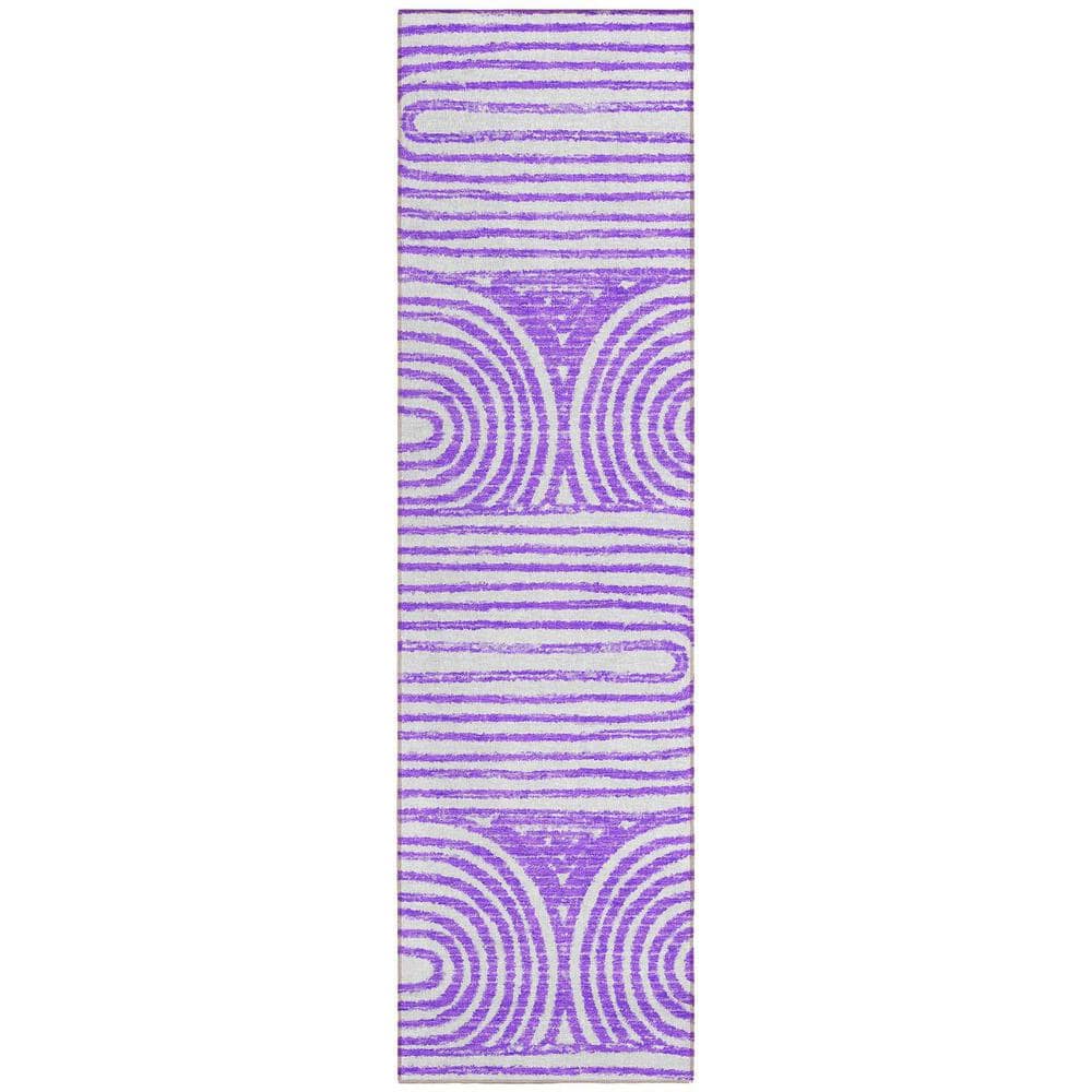 Purple and White 2 ft. x 8 ft. Woven Abstract Runner Indoor/Outdoor Area Rug price history on PriceWatchPro