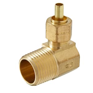 3/8 in. O.D. Compression x 1/2 in. MIP 90-Degree Brass Elbow Adapter Fitting