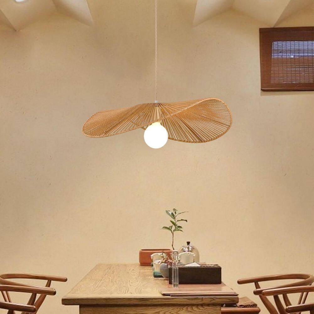 23.82 in. 1-Light Natural Yellow Rattan Coastal Farmhouse Dome Pendant Light for Kitchen Island price history on PriceWatchPro