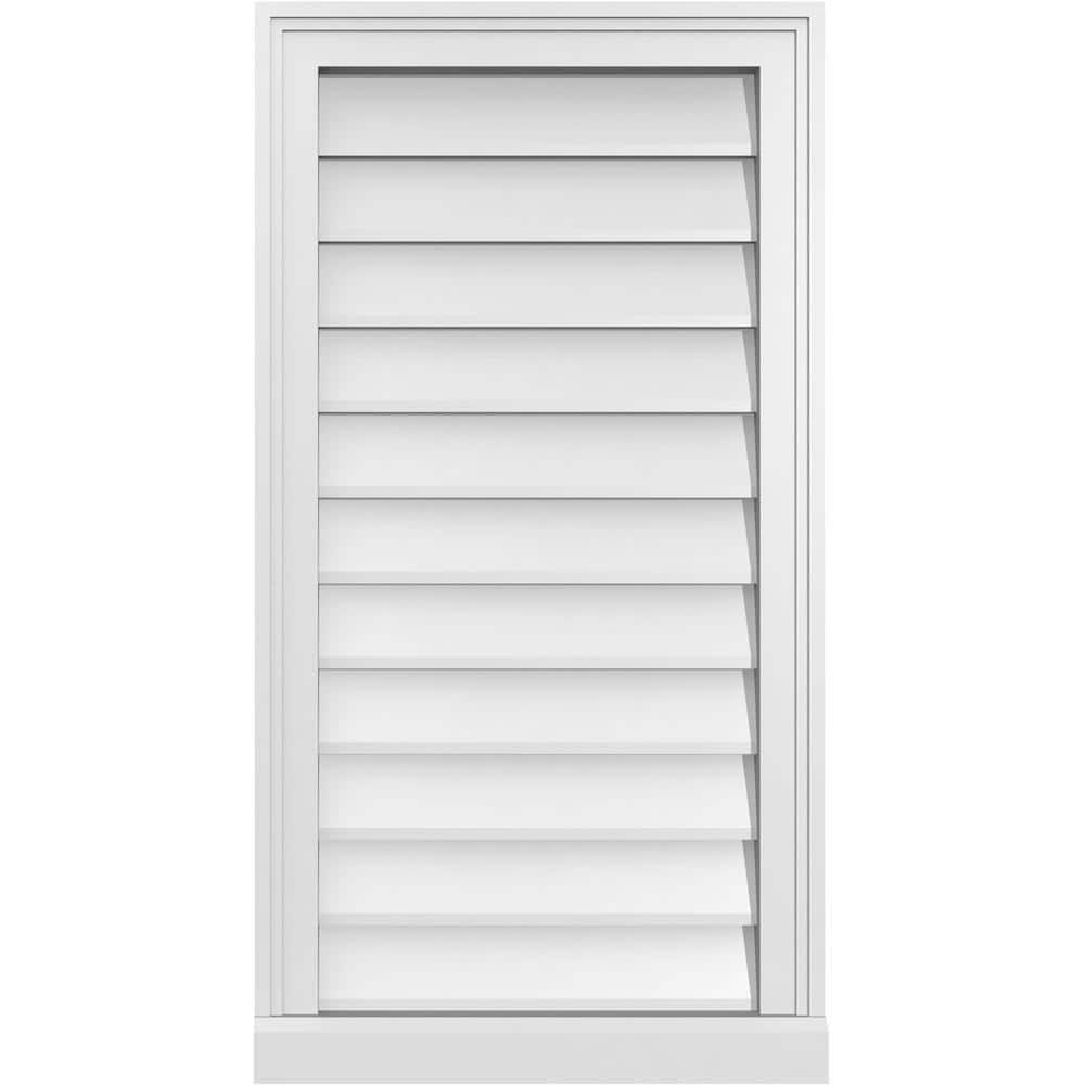 18 in. x 34 in. Vertical Surface Mount PVC Gable Vent: Decorative with Brickmould Sill Frame price history on PriceWatchPro