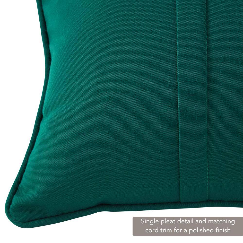 Forest Green Sunbrella Fabric Outdoor Rectangle Throw Pillow Set
