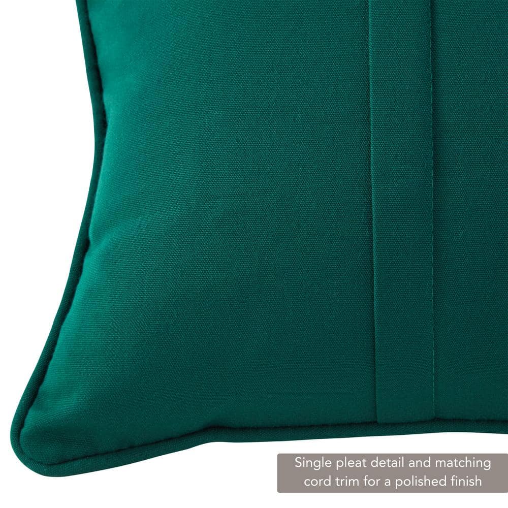 Forest Green Sunbrella Fabric Outdoor Square Throw Pillows (Set of 2)