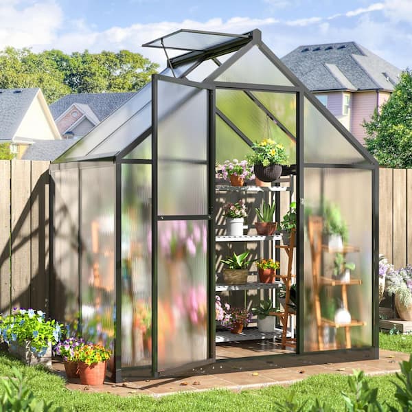AirWire 6 ft. W x 4 ft. D Polycarbonate Greenhouse with quick