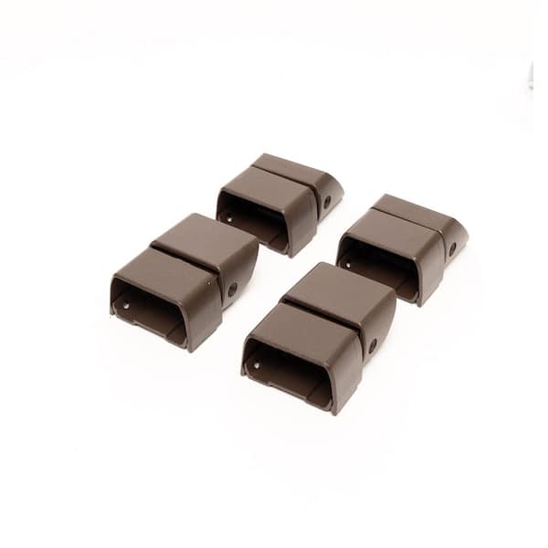 Rapid Rail 1.37 in. x 2.35 in. Weathered Brown Aluminum Stair Bracket Kit (4-Pack)