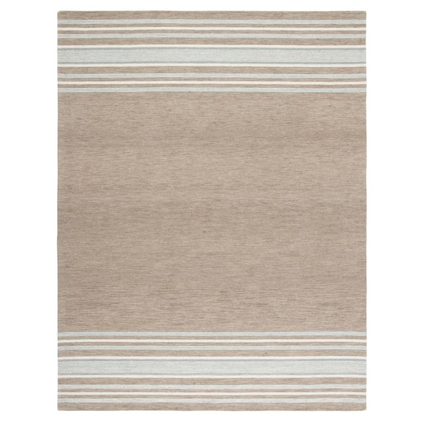 SAFAVIEH Metro Brown/Ivory 8 ft. x 10 ft. Striped Solid Color Area Rug