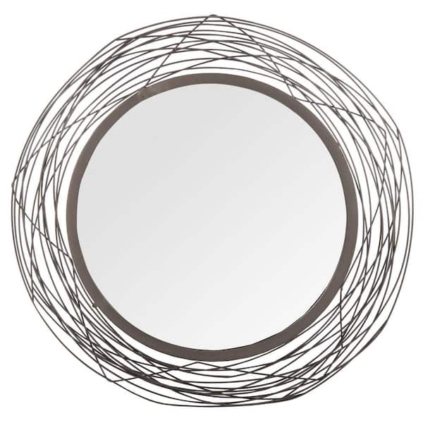 SAFAVIEH Nixie 20.8 in. X 20.8 in. Black Framed Mirror
