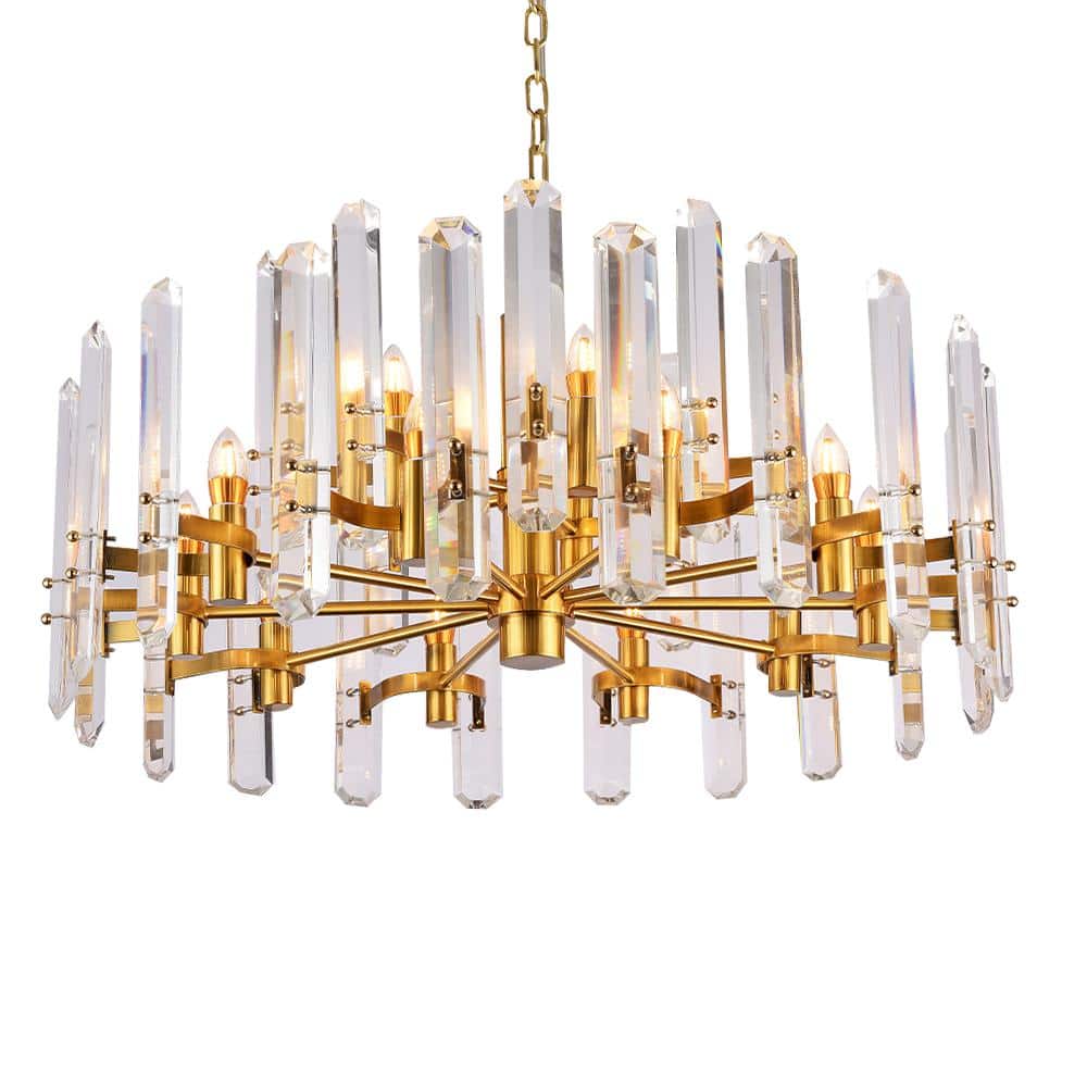 Dax II 12-Light Gold Crystal Chandelier