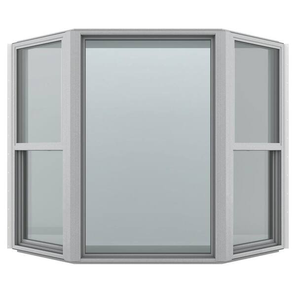 JELD-WEN 73.5 in. x 43 in. V-4500 Series Gray Vinyl Bay Window
