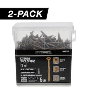 2-Pack 10 x 3 in. Star Drive Flat Head Exterior Wood Screws (10 lbs. / 694-Piece)