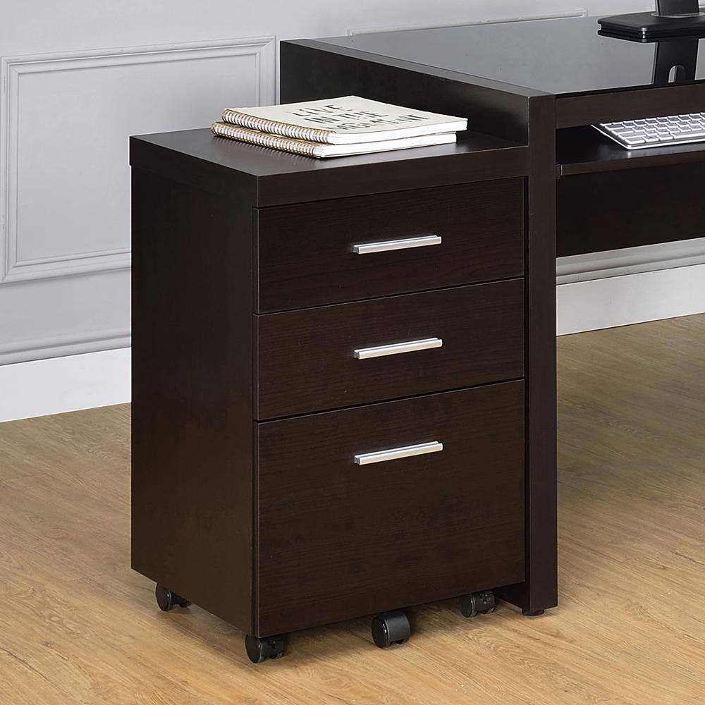 Black 3-Drawer Lockable Mobile Storage Cabinet