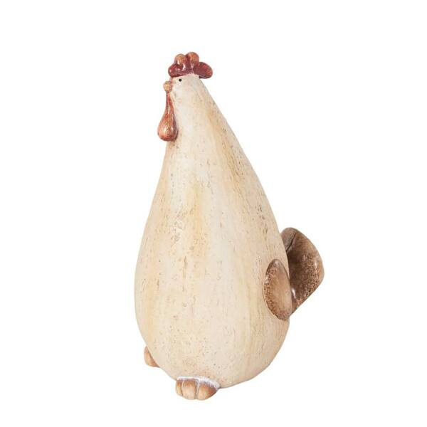Litton Lane 13 in. Magnesium Oxide Standing Rooster Garden
