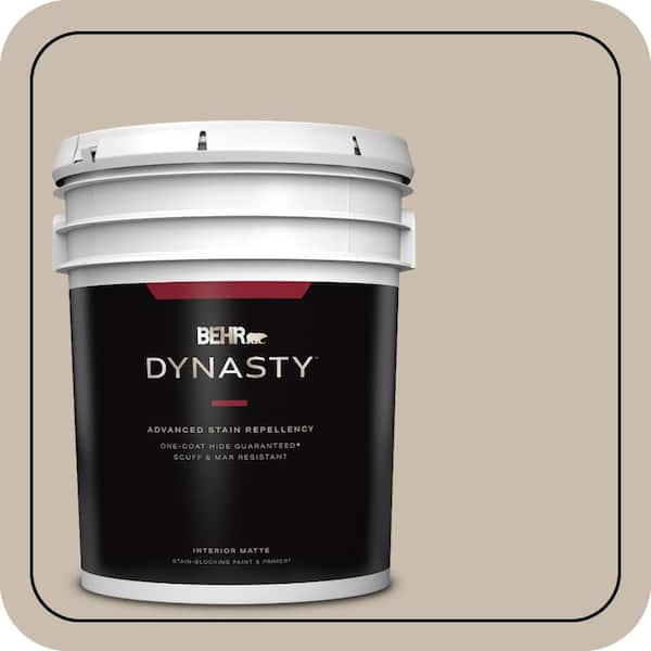 BEHR DYNASTY 5 gal. #PPU5-13 Creamy Mushroom One-Coat Hide Matte Interior Stain-Blocking Paint & Primer