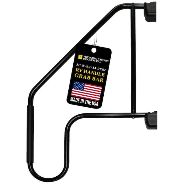 37 in. Aluminum Extended Assist Handle Grab Bar for RV Trailer Door, Black