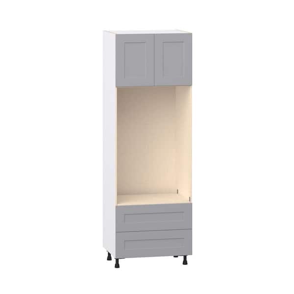 Roseland 30 in. W x 24 in. D x 89.5 in. H Assembled Shaker Double Oven Kitchen Cabinet in Slate Gray