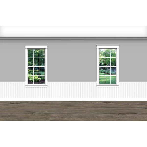.75 in. D x 32 in. W x 92 in. L Unfinished Aspen Wood Harrison Wainscot Kit Panel Moulding
