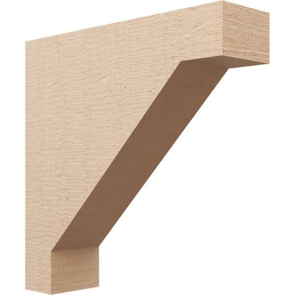Ekena Millwork Thin Series 1 7 in. x 28 in. x 28 in. Burlington Rough Cedar Woodgrain Timberthane Polyurethane Corbel in Primed Tan