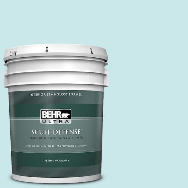 BEHR ULTRA 5 gal. #M470-1 Snowmelt Extra Durable Semi-Gloss Enamel Interior Paint & Primer