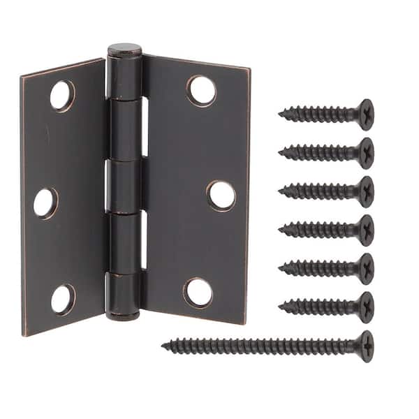 3 in. Square Radius Oil-Rubbed Bronze Squeak-Free Door Inset Hinge