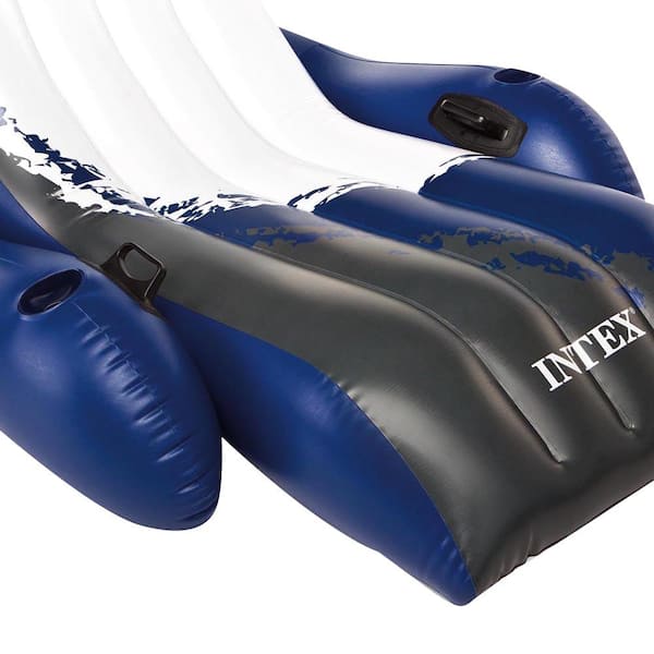 Intex Inflatable Floating Lounge Pool Recliner Lounger Chair with Cup Holders 